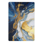 Bold Lava Flow in Gold and Blue Mini Klemmbrett (Rückseite)