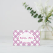 Bold Lavender Gingham Business Card Visitenkarte (Stehend Vorderseite)