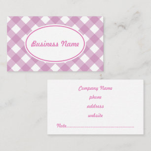 Bold Lavender Gingham Business Card Visitenkarte