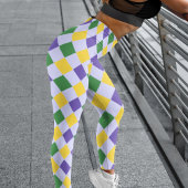 Bold Lavender Harlequin Karo Patten Leggings