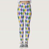 Bold Lavender Harlequin Karo Patten Leggings (Vorderseite)