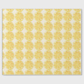 Bold Lemon Slice Pattern in Sunny Yellow Geschenkpapier (Flach)