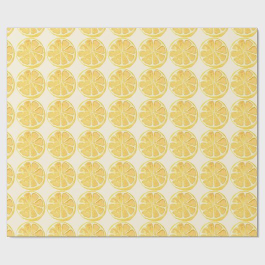 Bold Lemon Slice Pattern in Sunny Yellow Geschenkpapier (Flach)
