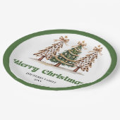 Bold Leopard Christmas Tree Editable Paper Plates Pappteller (Schrägansicht)