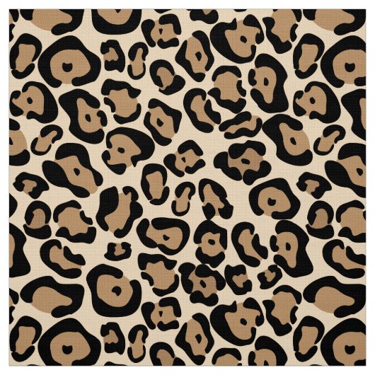 Bold Leopard Print Fabric Tan Black & Brown Stoff (Muster)
