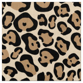 Bold Leopard Print Fabric Tan Black & Brown Stoff (Nahaufnahme)