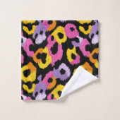 Bold Leopard Print Retro Glam y2k Mit Monogramm Na Badhandtuch Set (Waschlappen)