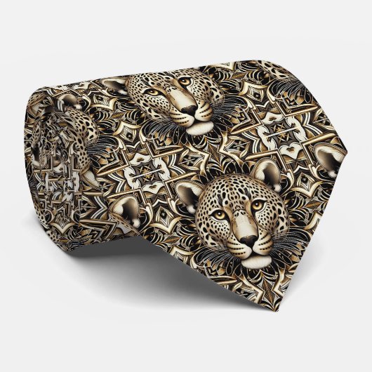 Bold Leopard Tie | Perfect for a Night on the Town Krawatte (Gerollt)
