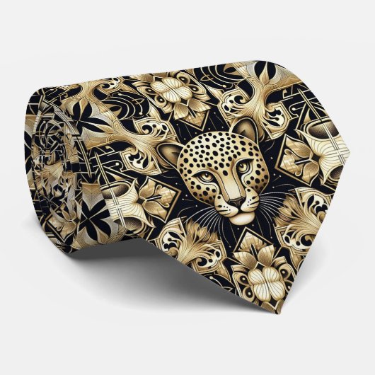 Bold Leopard Tie | Perfect for a Night on the Town Krawatte (Gerollt)
