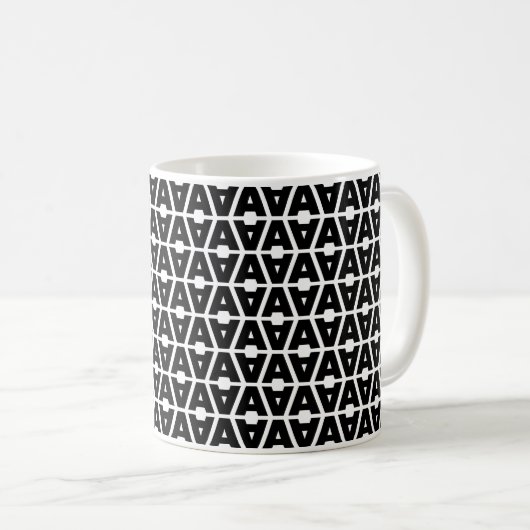 Bold Letter A Pattern Alphabet Kaffeetasse (VorderseiteRechts)