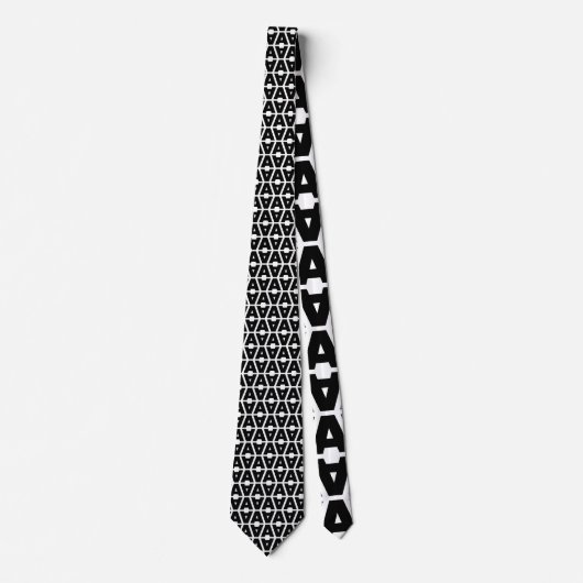 Bold Letter A Pattern Alphabet Krawatte (Vorderseite)