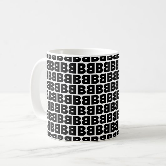 Bold Letter B Muster Alphabet Kaffeetasse (Vorderseite Links)