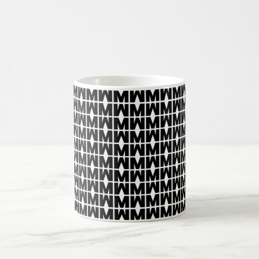 Bold Letter M Muster Alphabet Kaffeetasse (Mittel)