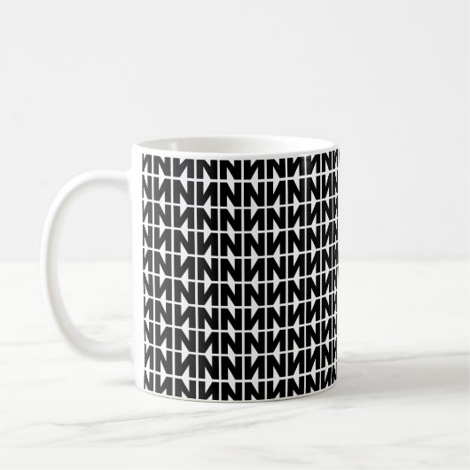 Bold Letter N Muster Alphabet Kaffeetasse (Links)
