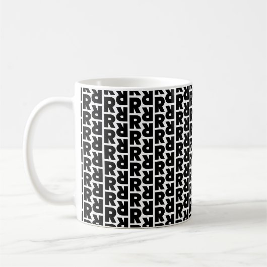 Bold Letter R Muster Alphabet Kaffeetasse (Links)