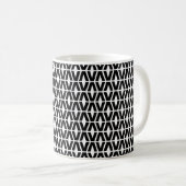 Bold Letter V Muster Alphabet Kaffeetasse (VorderseiteRechts)
