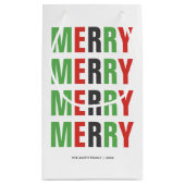 Bold Letters Festive "Merry Christmas" Kleine Geschenktüte (Rückseite)