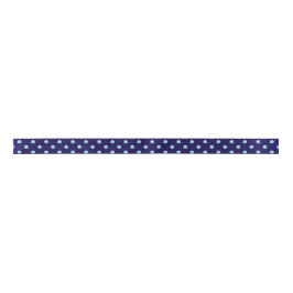 Bold Light Blue Polka Dots on Navy Blue  Satinband