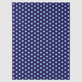 Bold Light Blue Polka Dots on Navy Blue  Seidenpapier