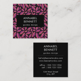Bold Lila Leaf Petal Garden Muster Quadratische Visitenkarte