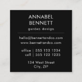 Bold Lila Leaf Petal Garden Muster Quadratische Visitenkarte (Rückseite)