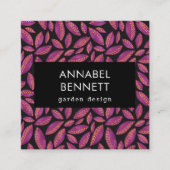 Bold Lila Leaf Petal Garden Muster Quadratische Visitenkarte (Vorderseite)