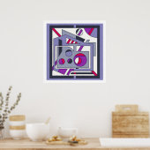 Bold Lila Pink Geometric Abstrakt Industrial Des Poster (Küche)