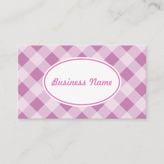 Bold Lilac Gingham Business Card Visitenkarte (Vorderseite)