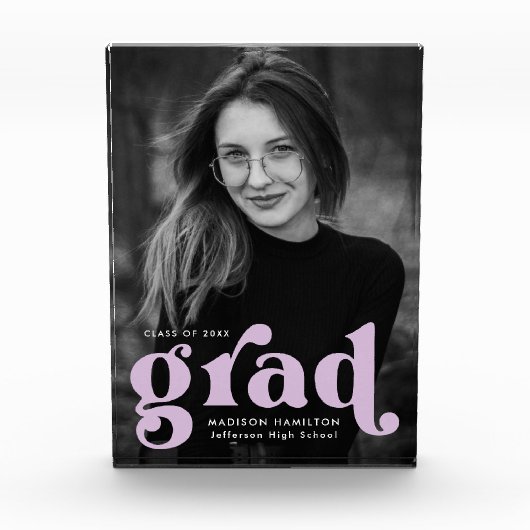 Bold Lilac Typografy Abschluss Fotoblock (Vorderseite)