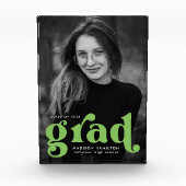 Bold Lime Green Typography Graduierung Fotoblock (Vorderseite)