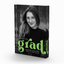 Bold Lime Green Typography Graduierung Fotoblock