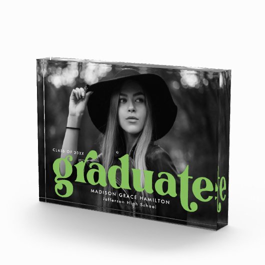 Bold Lime Green Typography Graduierung Fotoblock (Rechts)