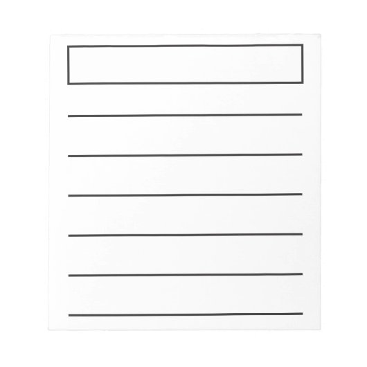 Bold Line Wide Rule Low Vision Simple Notizblock (Vorderseite)