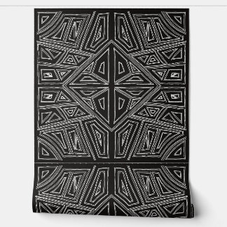 Bold Lines - Symmetrical Tile - Black And White  Tapete
