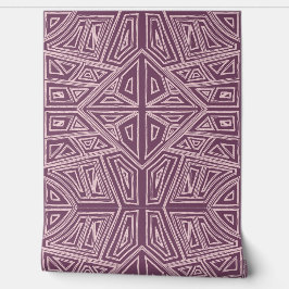Bold Lines - Symmetrical Tile - Mauve and Beige Tapete