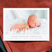 BOLD-LINIEN TEXT NAME Collage Foto Baby Birge Ankündigung