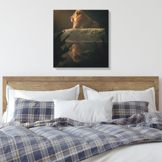 Bold Lion Bold Shadow Twin Leinwand Art (Insitu (Schlafzimmer))