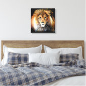 Bold Lion Canvas Print Leinwanddruck (Insitu (Schlafzimmer))