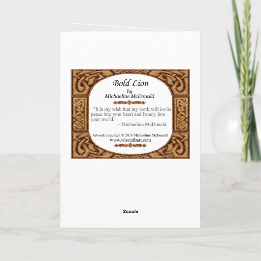 Bold Lion Grußkarte Karte (Rückseite)
