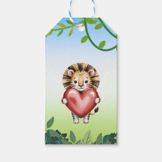 Bold Lion Thank You Gift Tag Design Geschenkanhänger (Vorderseite)