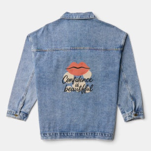 Bold Lip Art mit positivem Blick - Transparent Des Jeansjacke