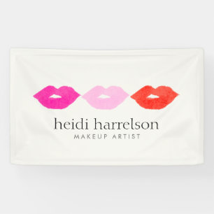 Bold Lips Trio Watercolor Makeup Artist Beauty Banner