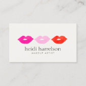 Bold Lips Trio Watercolor Makeup Artist Beauty Visitenkarte (Vorderseite)