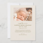 Bold Little Miracle Xmas Cream Photo Birth  Ankündigung (Rückseite)