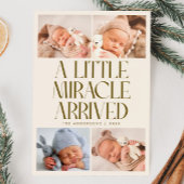 Bold Little Miracle Xmas Cream Photo Birth Ankündigung