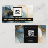 BOLD-Logo und QR-Code Indizierung Gold Fluid Tinte Visitenkarte (Vorne/Hinten)