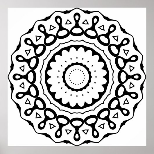 Bold Loop Motif Mandala with Scalloped Edges Poster (Vorne)