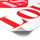 Bold Love Is Loud Valentine’s Day Heart Typography Poster (Ecke)