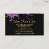 * Bold Luxe Pink Glam Watercolor Gold Abstrakt Visitenkarte (Rückseite)