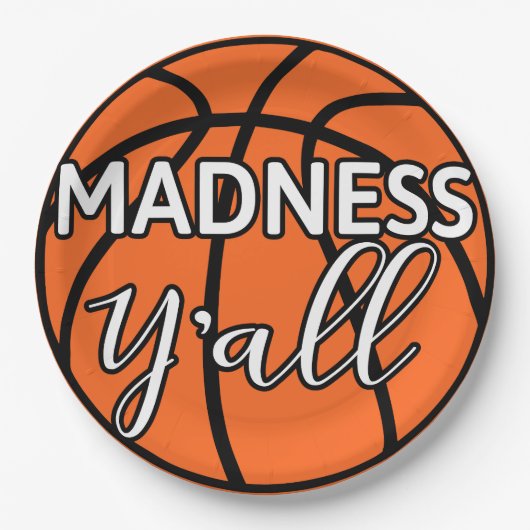 Bold Madness Y'all Basketball Watch Party Pappteller (Vorderseite)
